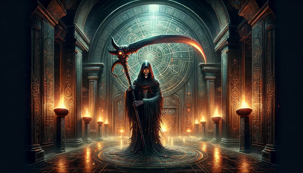 Title of the Illustration: "Palace of Fate: The Timekeeper"