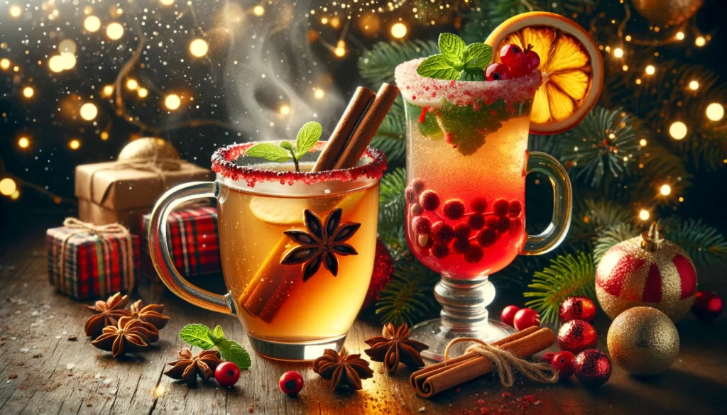 Hot apple cider and non-alcoholic mock tail