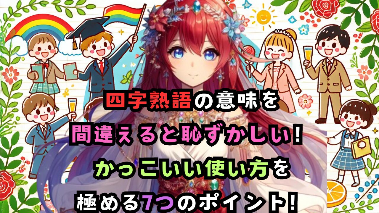 四字熟語の意味を 間違えると恥ずかしい！ かっこいい使い方を 極める7つのポイント！