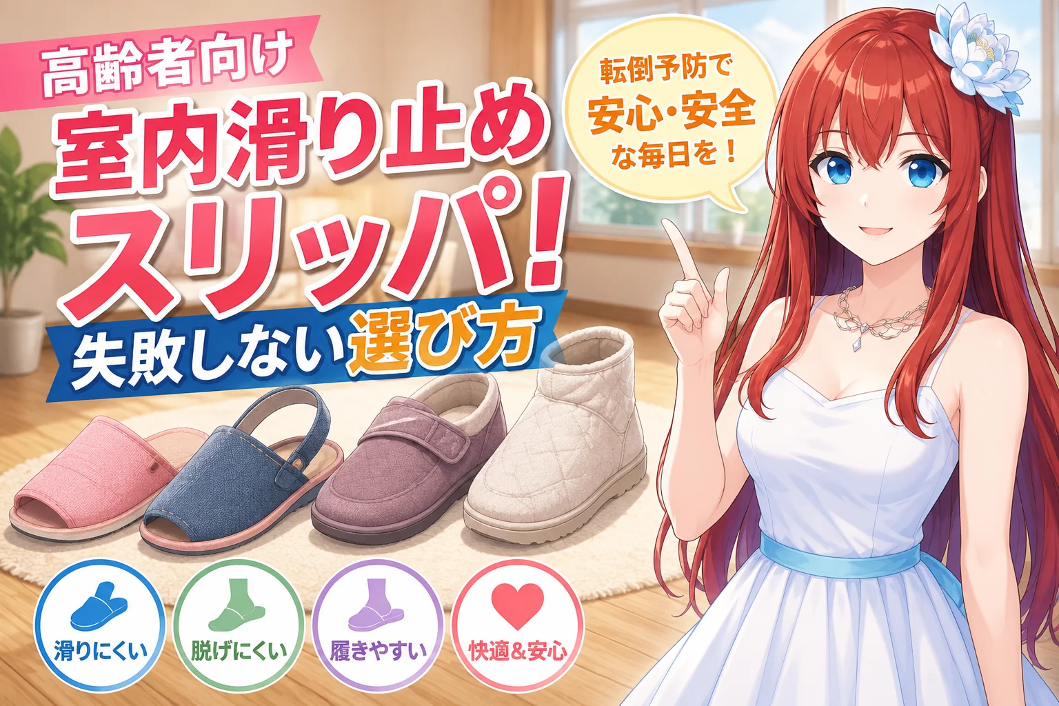 高齢者向け室内滑り止めスリッパ！失敗しない選び方