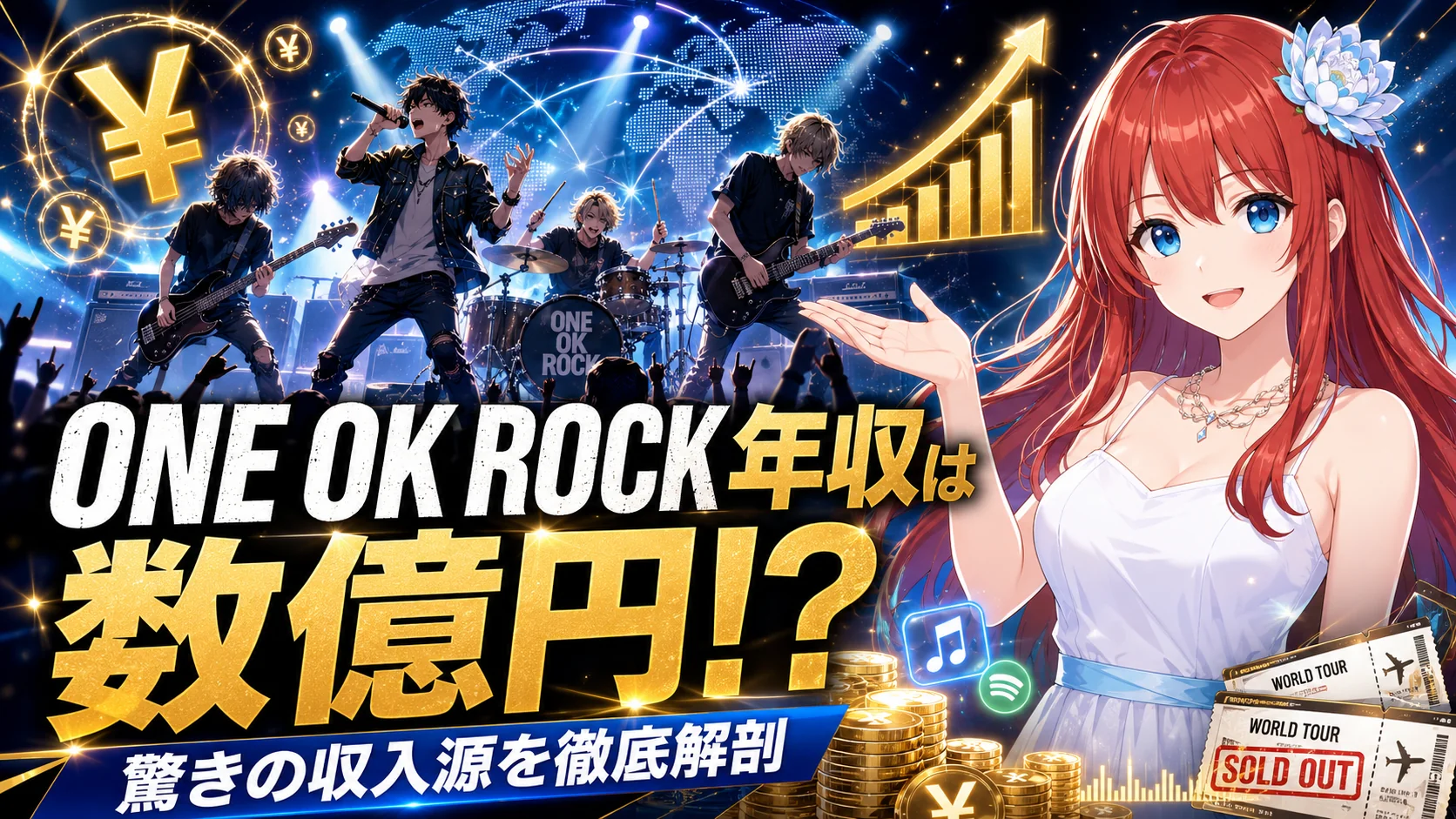ONE OK ROCK年収は数億円！驚きの収入源を徹底解剖！