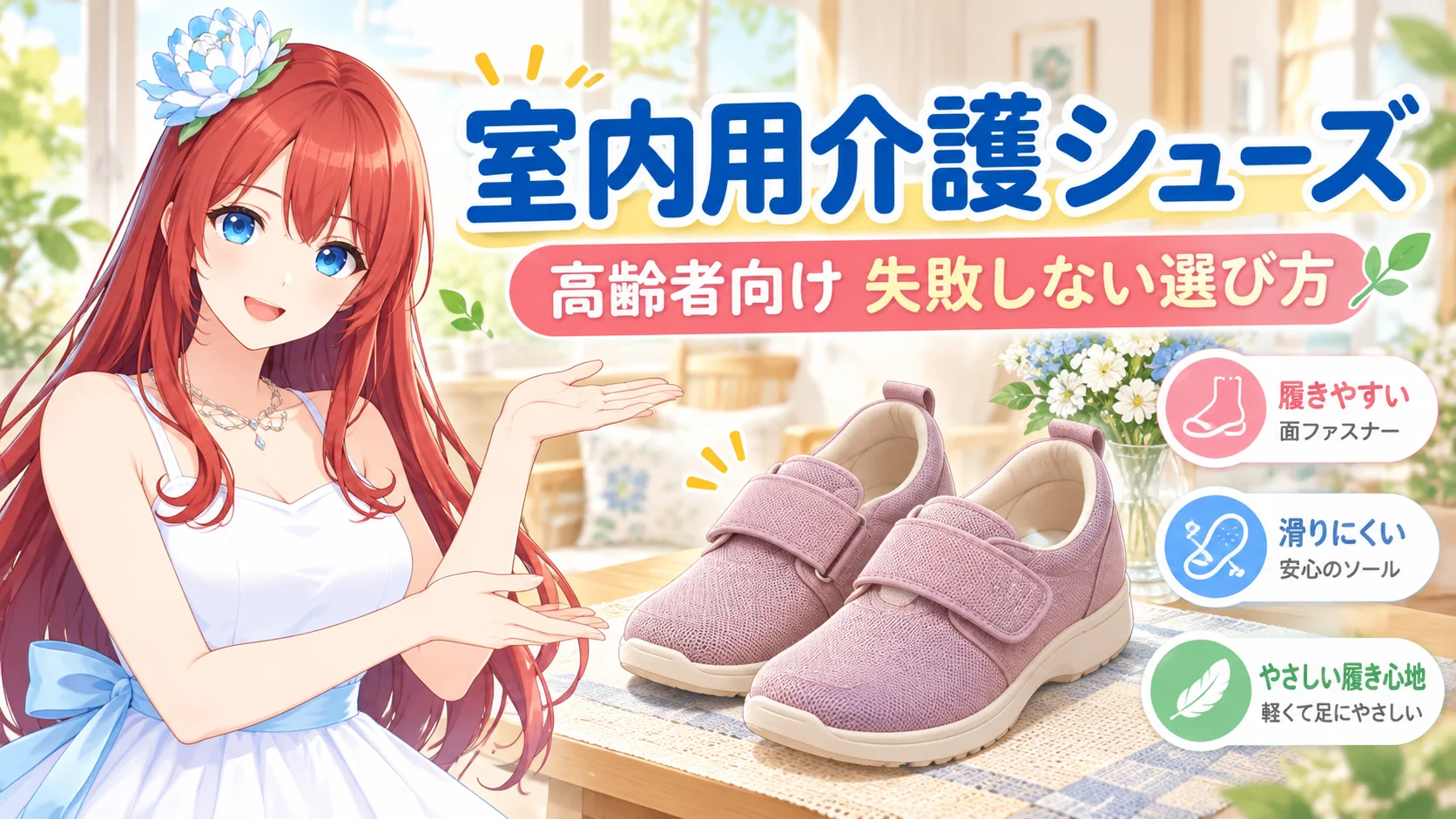 室内用介護シューズ高齢者向け失敗しない選び方！